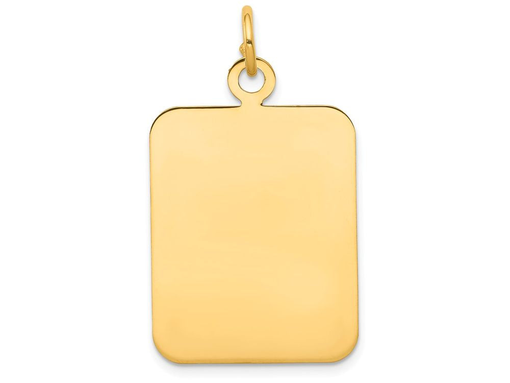 FJC Finejewelers 14k Yellow Gold Plain Rectangular .027 Gauge Engravable Disc Charm