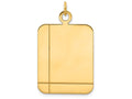 FJC Finejewelers 14k Yellow Gold Plain Rectangular .035 Gauge Engravable Disc Charm