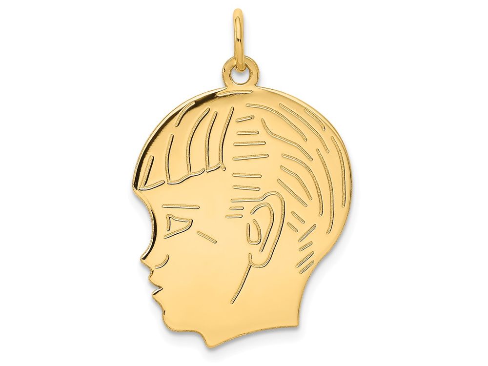 FJC Finejewelers 14k Yellow Gold Boy Head Charm 20 x 30mm