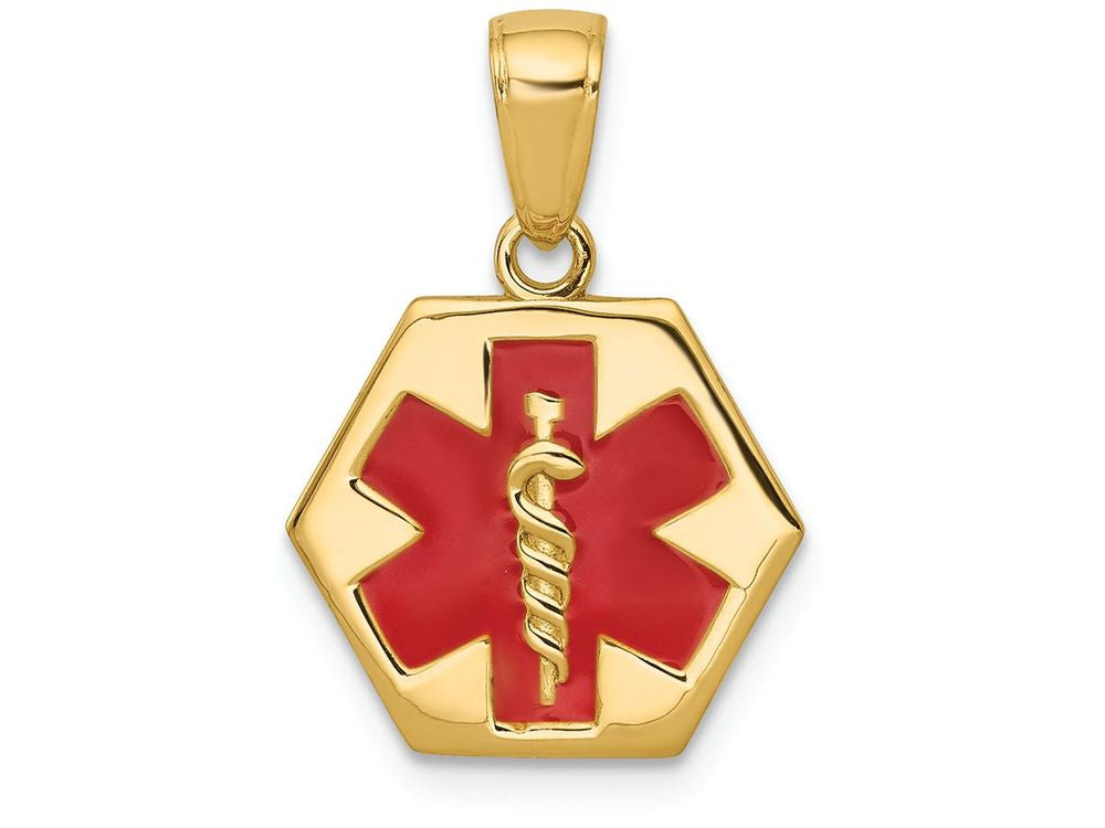 FJC Finejewelers 14k Yellow Gold Enameled Medical Disk Charm
