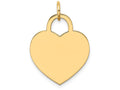FJC Finejewelers 14k Yellow Gold Large Engravable Heart Charm 0.035 gauge 18 x 25mm