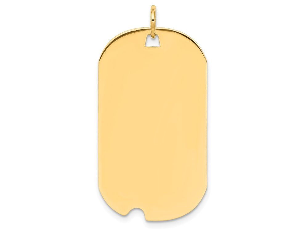 FJC Finejewelers 14k Yellow Gold Plain .011 Gauge Engravable Dog Tag with Notch Disc Charm 19 x 37mm
