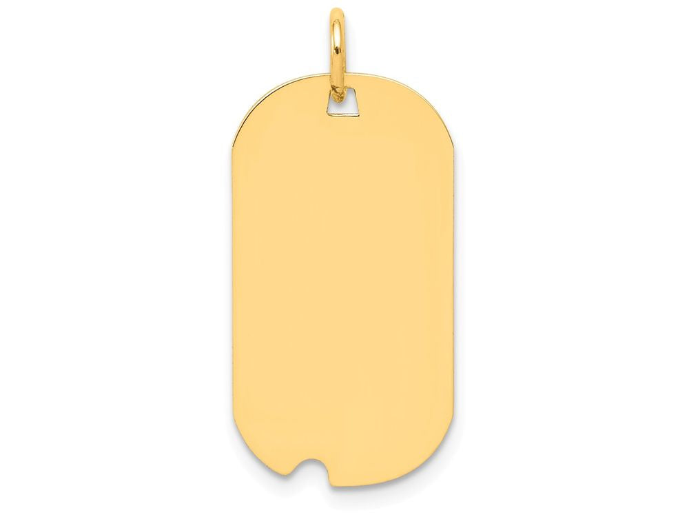 FJC Finejewelers 14k Yellow Gold Plain .027 Gauge Engravable Dog Tag with Notch Disc Charm