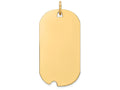 FJC Finejewelers 14k Yellow Gold Plain .013 Gauge Engravable Dog Tag with Notch Disc Charm 16 x 33mm