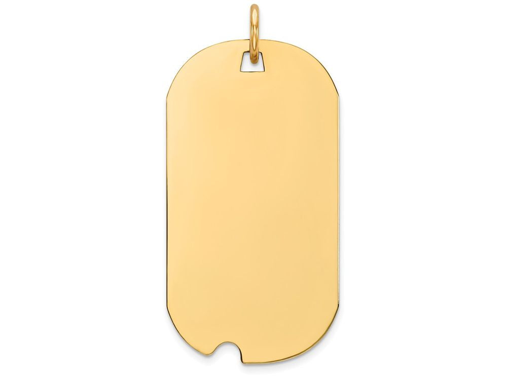 FJC Finejewelers 14k Yellow Gold Plain .013 Gauge Engravable Dog Tag with Notch Disc Charm 16 x 33mm