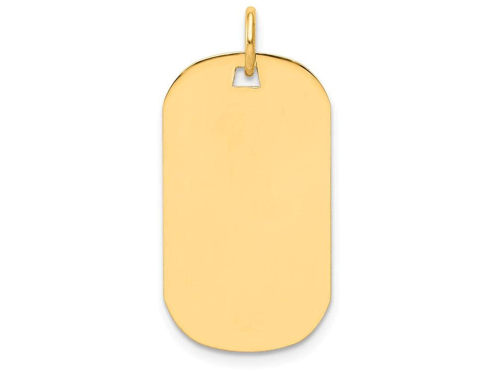 FJC Finejewelers Solid 14k Yellow Gold Plain .009 Gauge 14 x 26mm Engraveable Dog Tag Disc Charm