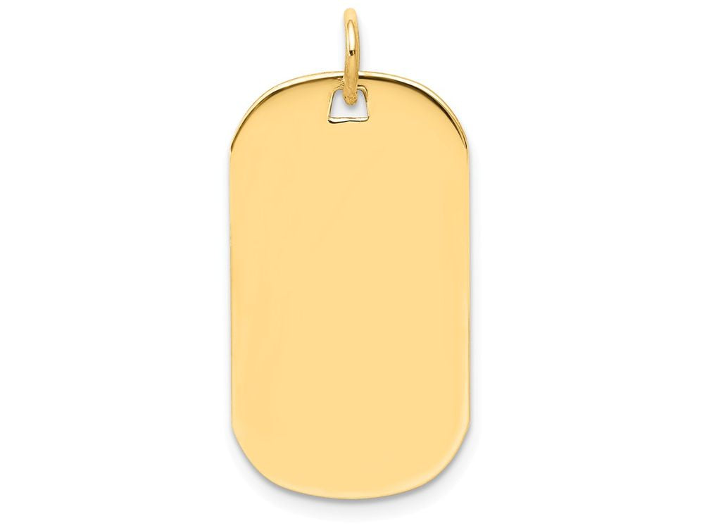 FJC Finejewelers Solid 14k Yellow Gold Plain .011 Gauge 14 x 27mm Engraveable Dog Tag Disc Charm