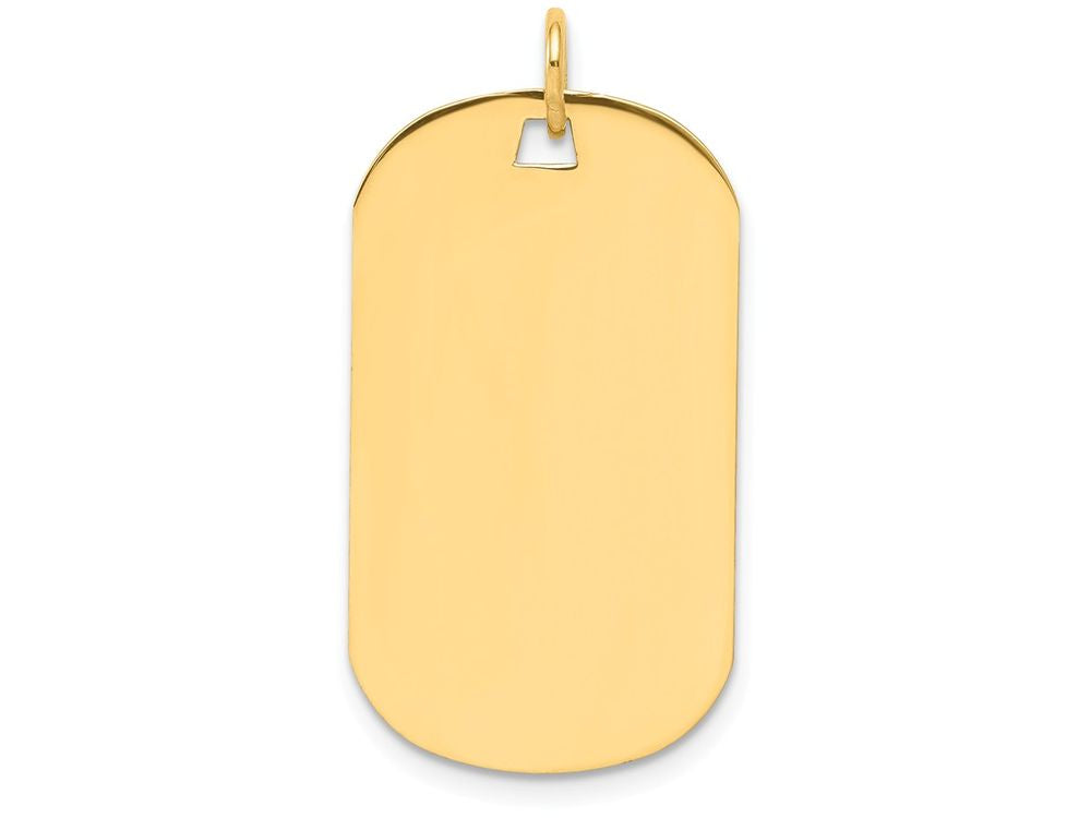 FJC Finejewelers 14k Yellow Gold Plain .027 Gauge Engraveable Dog Tag Disc Charm 16 x 30mm