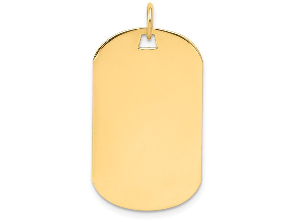 FJC Finejewelers 14k Yellow Gold Polished .011 Gauge Engraveable Dog Tag Disc Charm 17 x 30mm