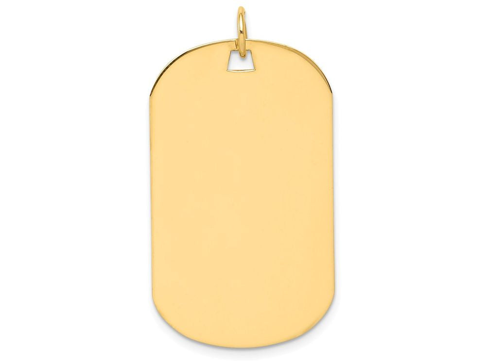 FJC Finejewelers 14k Yellow Gold Plain .035 Gauge Engraveable Dog Tag Disc Charm 20 x 36mm