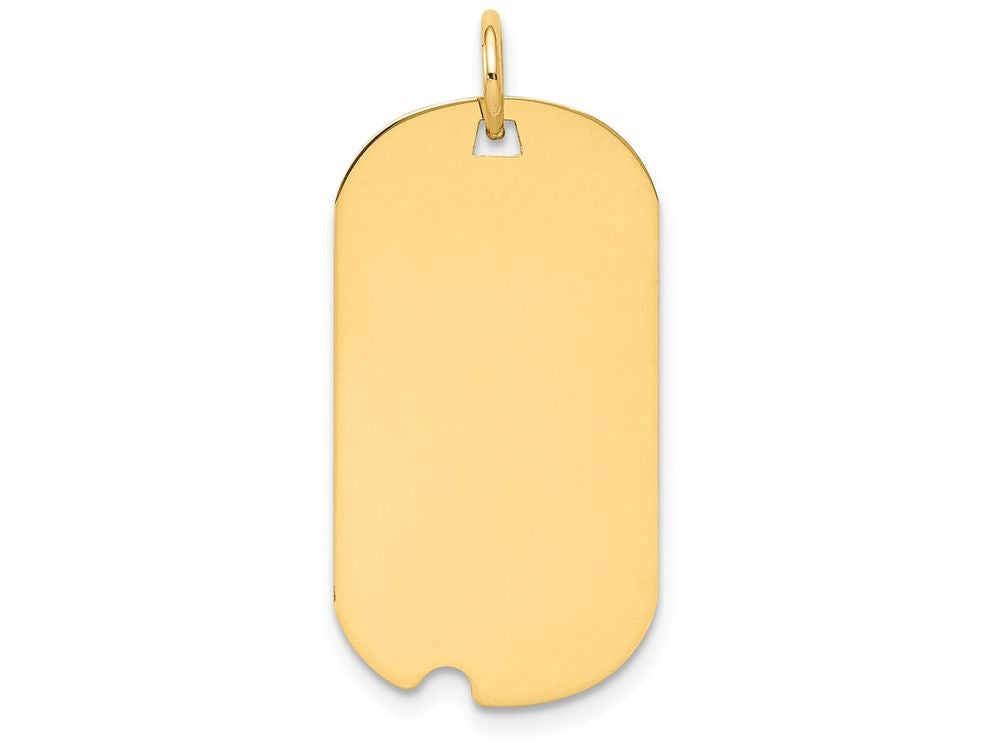 FJC Finejewelers 14k Yellow Gold Plain .009 Gauge Engraveable Dog Tag with Notch Disc Charm
