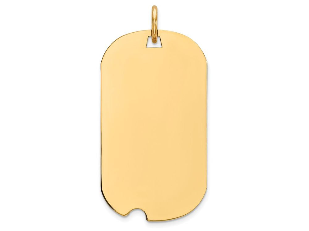 FJC Finejewelers 14k Yellow Gold Plain .011 Gauge Engraveable Dog Tag with Notch Disc Charm