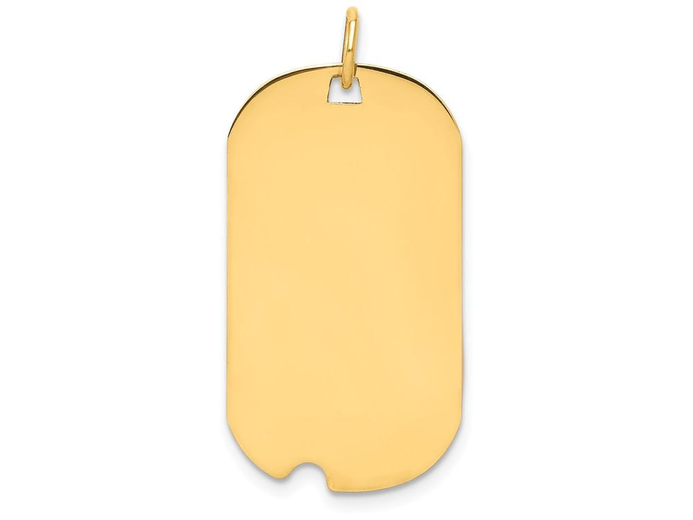 FJC Finejewelers 14k Yellow Gold Plain .018 Gauge Engraveable Dog Tag with Notch Disc Charm