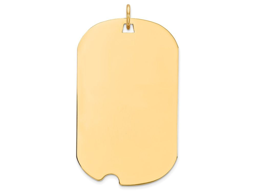 FJC Finejewelers 14k Yellow Gold Plain .027 Gauge Engraveable Dog Tag with Notch Disc Charm