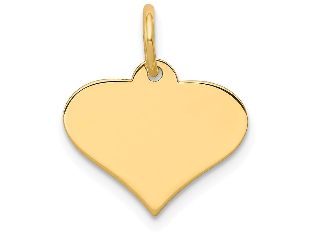 FJC Finejewelers 14k Yellow Gold Plain .013 Gauge Engraveable Heart Disc Charm