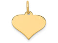 FJC Finejewelers 14k Yellow Gold Plain .018 Gauge Engraveable Heart Disc Charm