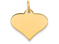 FJC Finejewelers 14k Yellow Gold Plain .011 Gauge Engraveable Heart Disc Charm