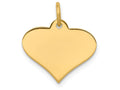 FJC Finejewelers 14k Yellow Gold Plain .018 Gauge Engraveable Heart Disc Charm 18 x 19mm