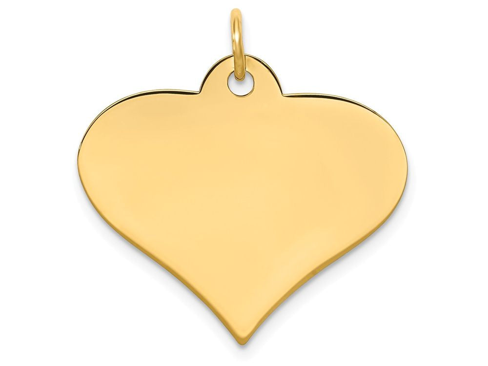 FJC Finejewelers 14k Yellow Gold Plain .013 Gauge Engraveable Heart Disc Charm
