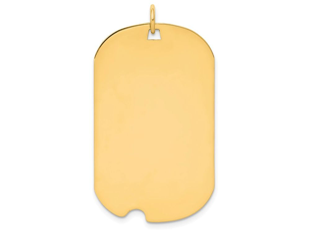 FJC Finejewelers 14k Yellow Gold Plain .013 Gauge Engravable Dog Tag with Notch Disc Charm