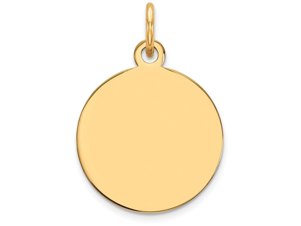 FJC Finejewelers 14k Yellow Gold Plain .009 Gauge Circular Engravable Disc Charm