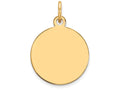 FJC Finejewelers 14k Yellow Gold Plain .013 Gauge Circular Engravable Disc Charm