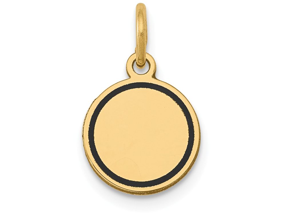 FJC Finejewelers 14k Yellow Gold with Enamel .027 Gauge Circular Engravable Disc Charm 10 x 17mm