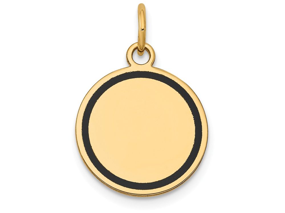 FJC Finejewelers 14k Yellow Gold with Enamel .027 Gauge Circular Engravable Disc Charm