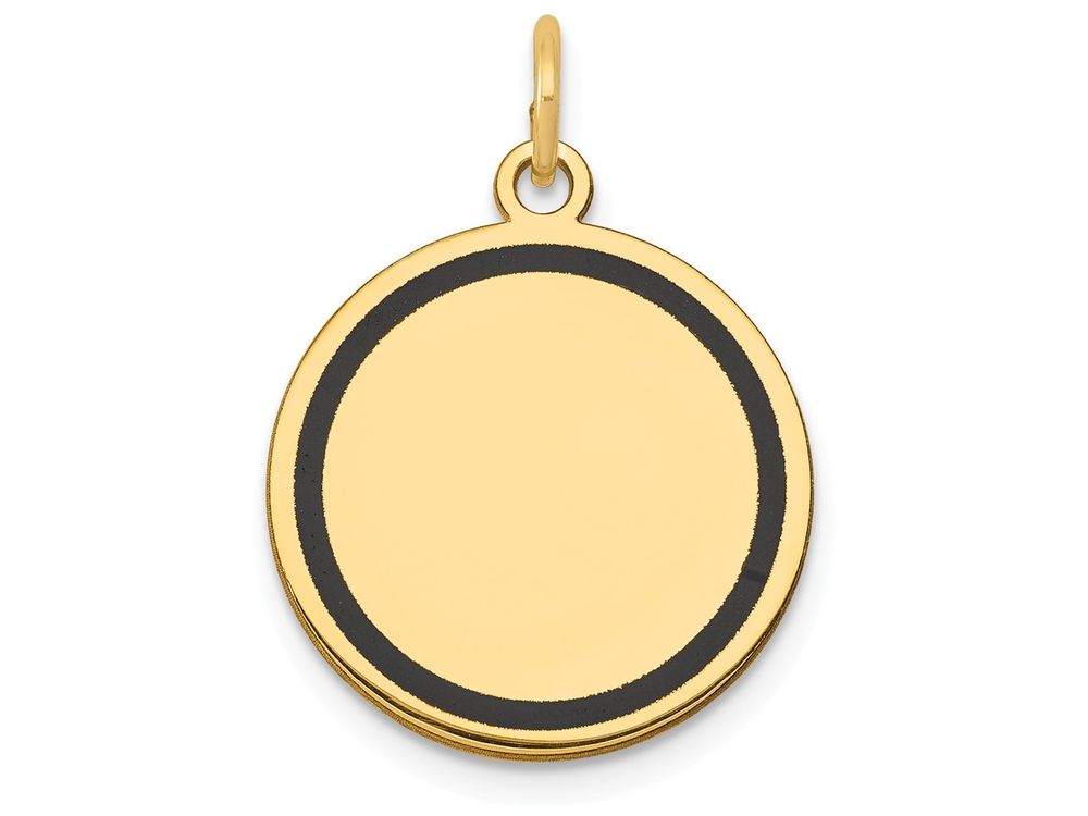 FJC Finejewelers 14k Yellow Gold with Enamel .027 Gauge Circular Engravable Disc Charm 17 x 24mm