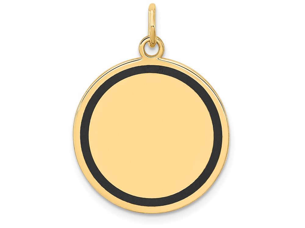 FJC Finejewelers 14k Yellow Gold with Enamel .027 Gauge Circular Engravable Disc Charm 19 x 26mm