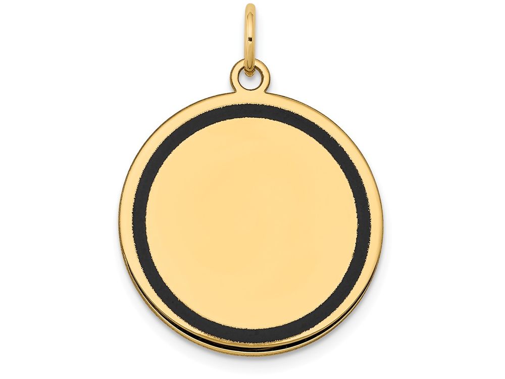 FJC Finejewelers 14k Yellow Gold with Enamel .027 Gauge Circular Engravable Disc Charm 21 x 28mm