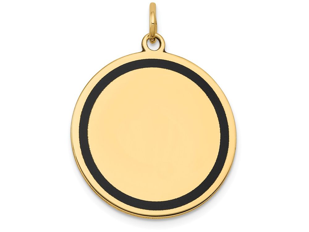 FJC Finejewelers 14k Yellow Gold with Enamel .027 Gauge Circular Engravable Disc Charm