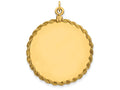 FJC Finejewelers 14k Yellow Gold Plain .013 Gauge Circular Engravable Disc with Rope Charm