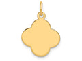 FJC Finejewelers 14k Yellow Gold Plain .018 Gauge Engravable Quadrafoil Disc Charm 15 x 21mm