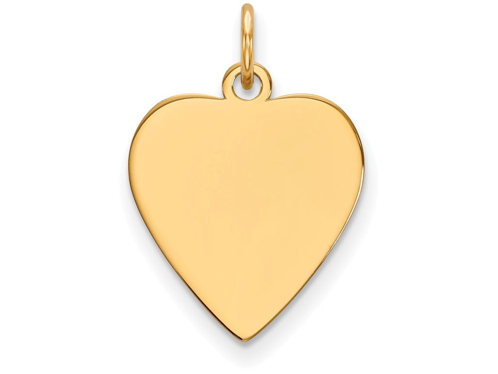 FJC Finejewelers 14k Yellow Gold Plain .009 Gauge Heart Engravable Disc Charm