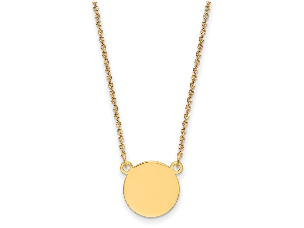 FJC Finejewelers 14k Yellow Gold Plain .027 Gauge Circular Engravable Disc 18 Inch Necklace
