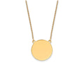 FJC Finejewelers 14k Yellow Gold Plain .027 Gauge 19mm Circular Engravable Disc 18 Inch Necklace