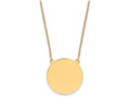 FJC Finejewelers 14k Yellow Gold Plain Circular Engravable  .027 Gauge 22.5mm Disc 18 Inch Necklace