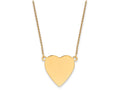 FJC Finejewelers 14k Yellow Gold Plain .018 Gauge Heart Engravable 23mm Disc 18 inch Necklace