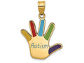 FJC Finejewelers 14k Yellow Gold Enameled Autism Handprint Charm