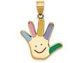 FJC Finejewelers 14k Yellow Gold Enameled Autism with Happy Face Handprint Charm