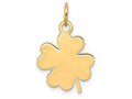 FJC Finejewelers Solid 14k Yellow Gold Plain .018 Gauge Engravable Clover Disc Charm 13 x 21mm
