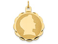 FJC Finejewelers 14k Yellow Gold Boy Head On .018 Gauge Engravable Scalloped Disc Charm