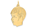 FJC Finejewelers 14k Yellow Gold Boy Head Charm 17 x 27mm