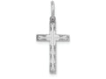 FJC Finejewelers 14k White Gold Laser Designed Cross Charm 11 x 23mm