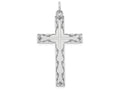 FJC Finejewelers 14k White Gold Laser Designed Cross Charm 22 x 40mm