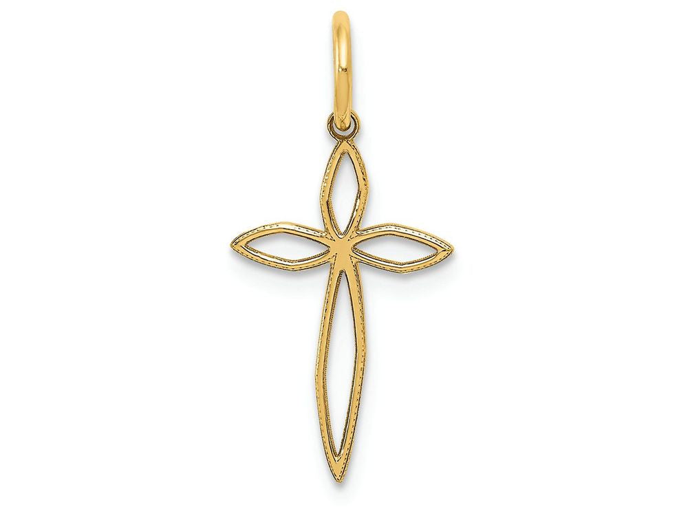 FJC Finejewelers 14k Yellow Gold Laser Designed Cross Charm