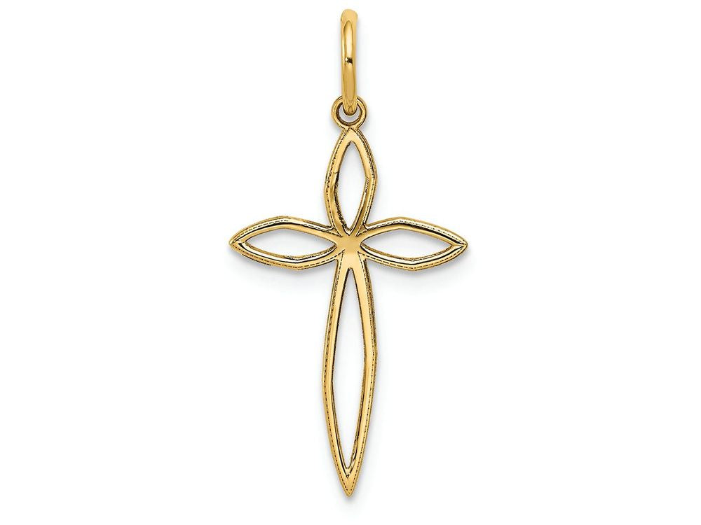 FJC Finejewelers 14k Yellow Gold Laser Designed Cross Charm