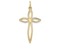 FJC Finejewelers 14k Yellow Gold Laser Designed Cross Charm 17 x 31mm