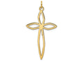 FJC Finejewelers 14k Yellow Gold Laser Designed Cross Charm 22 x 39mm